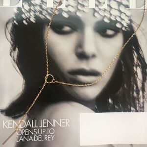 New gold circle and bar necklace